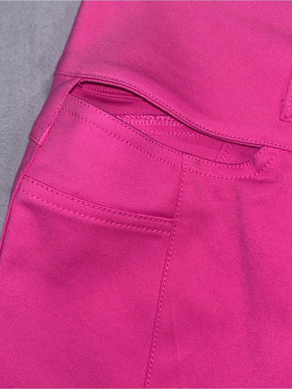 Flamingals Pink High Waist Capri Pants NWT Hip Cutout Skinny Crop Hot Pink M - Picture 5 of 10